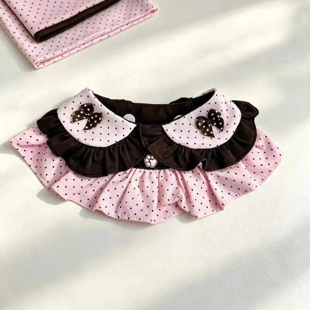 Mokka - Layered Ruffle Bow Pet Collar