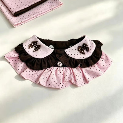 Mokka - Layered Ruffle Bow Pet Collar