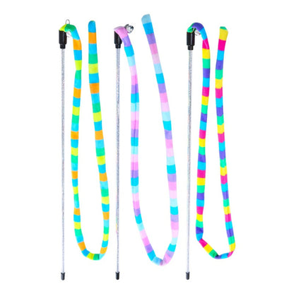 Moo - Rainbow Striped Bell Wand Cat Toy