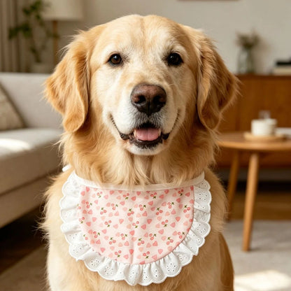 Loofie Yellow Duck Dog Bib with Lace