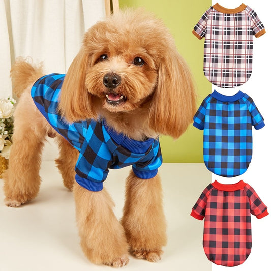 Ozzie - Classic Plaid Round Neck Dog Sweatshirt