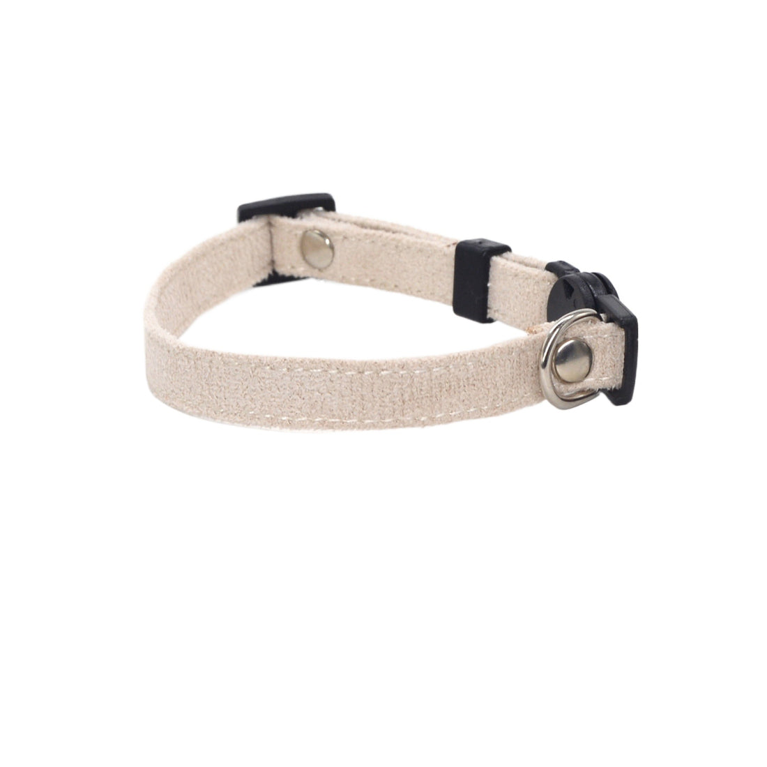 Side view of Mokka soft breakaway cat collar highlighting smooth fabric