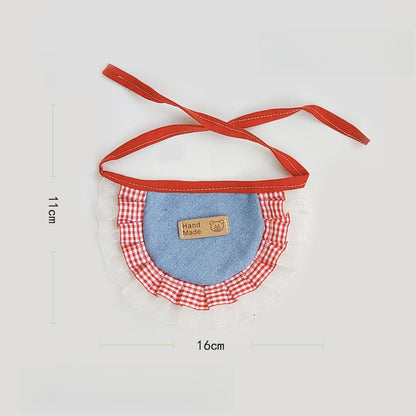 Mokka - Denim Style Plaid Pet Bandana Collar
