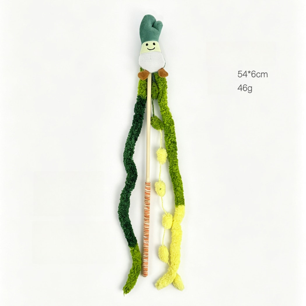 Moo - Playful Vegetable Theme Cat Wand Toy