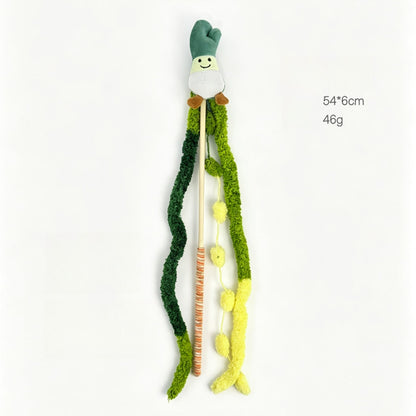 Moo - Playful Vegetable Theme Cat Wand Toy