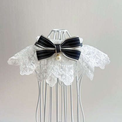 Mokka - Princess Bow Lace Trim Cat Bib