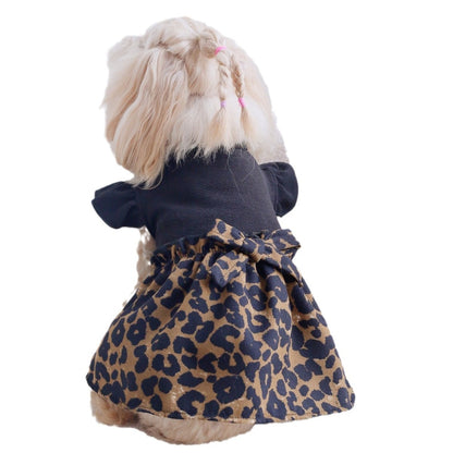 Ozzie - Black Leopard Print Bubble Skirt Pet Dress