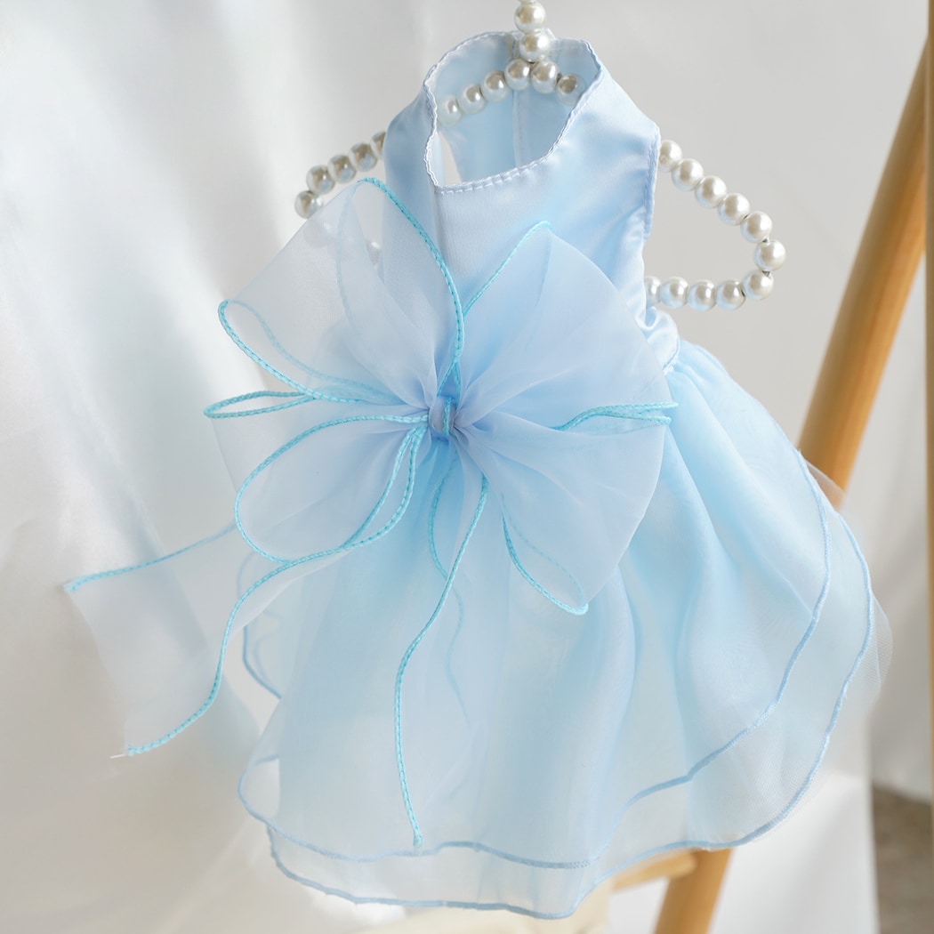 Ozzie - Elegant Layered Bow Detail Pet Formal Dress