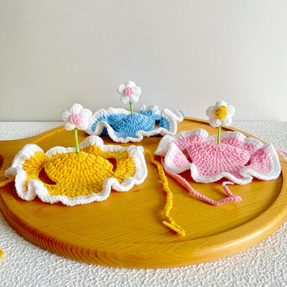 Ozzie - Flower Accent Ruffle Edge Pet Hat