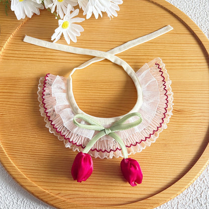 Mokka - Floral Lace Trim Pet Collar