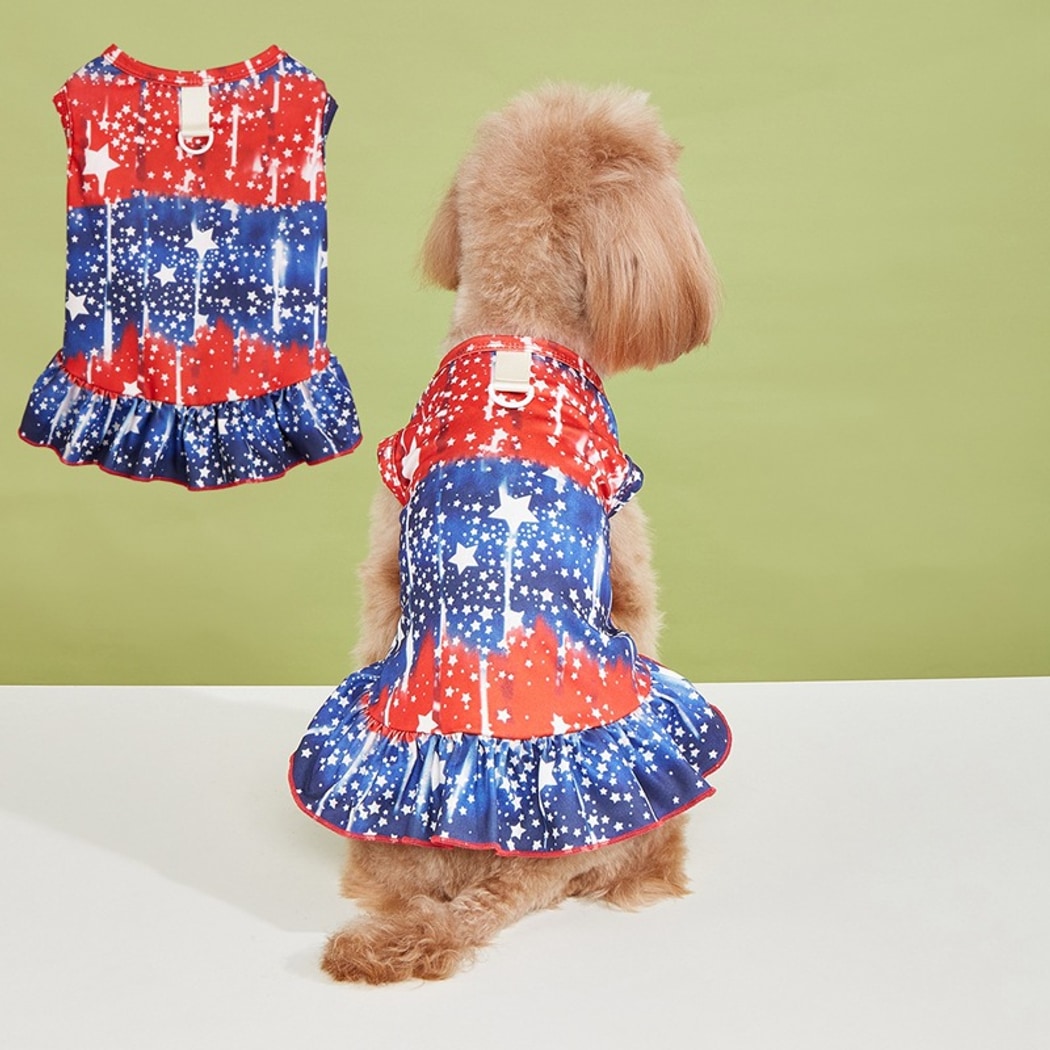 Ozzie - Ruffle Colorful Party Print Pet Dress