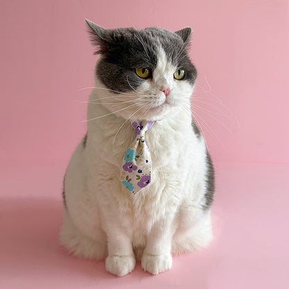 Mokka - Floral Tie Detail Gentry Style Cat Collar