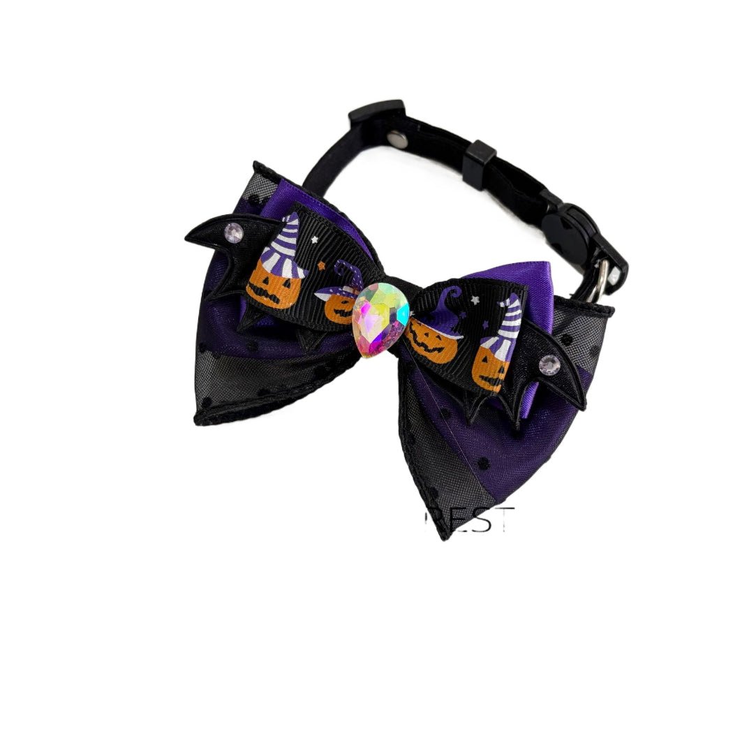Mokka - Halloween Bat Bow Breakaway Pet Collar