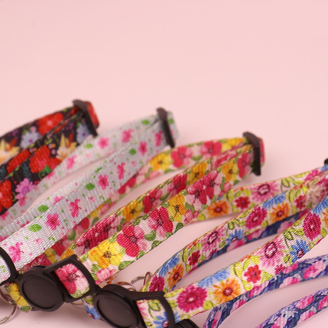 Mokka - Vintage-inspired Floral Print Cat Collar
