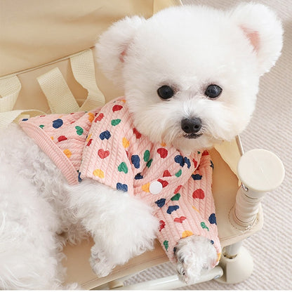 Ozzie - Heart Print Long Sleeve Dog Clothing