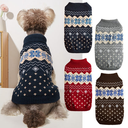Ozzie - Winter Motif Knit Dog Sweater