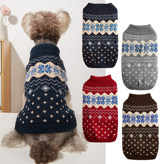 Ozzie - Winter Motif Knit Dog Sweater