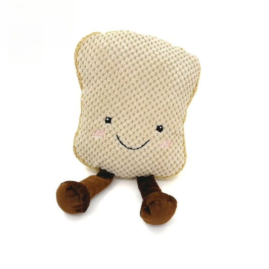 Petkin - Toasty the Smiling Squeaky Plush Dog Toy