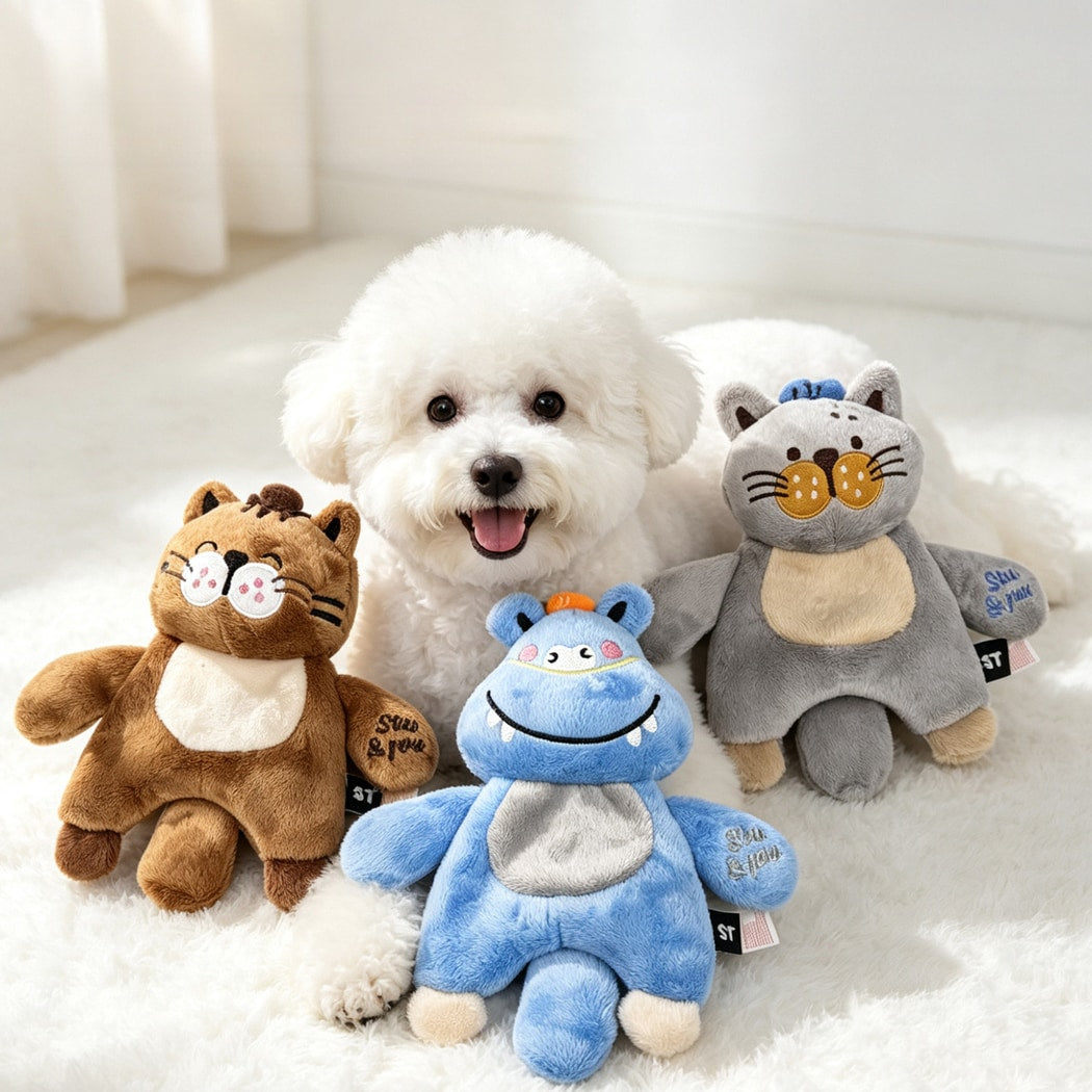 Petkin - Animal Character Plush Crinkle Dog Toy