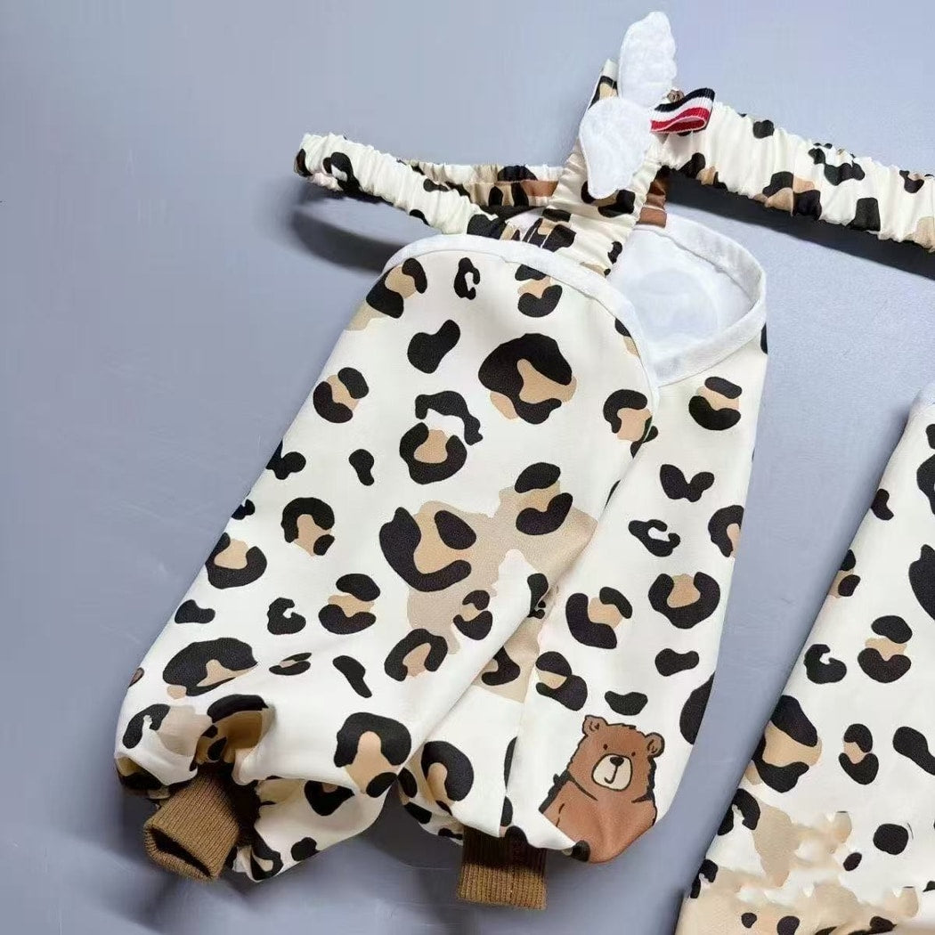 Ozzie - Leopard Print Dog Pants with Leg Covers