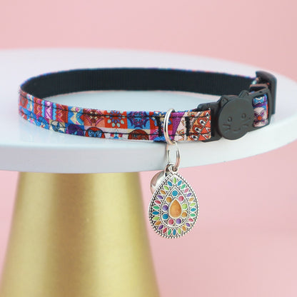 Mokka - Retro Bohemian Style Print Cat Collar
