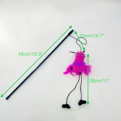 Moo - Feathered Bird Cat Wand – Interactive Teaser Toy for Active Play