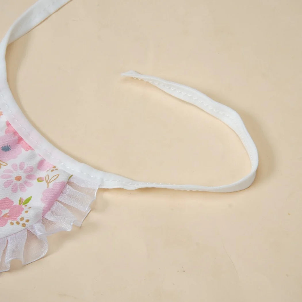 Mokka - Ditsy Floral Ruffle Cat Bib