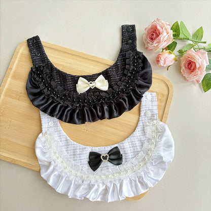 Mokka - Ruffle Trim Bow Accent Pet Bib