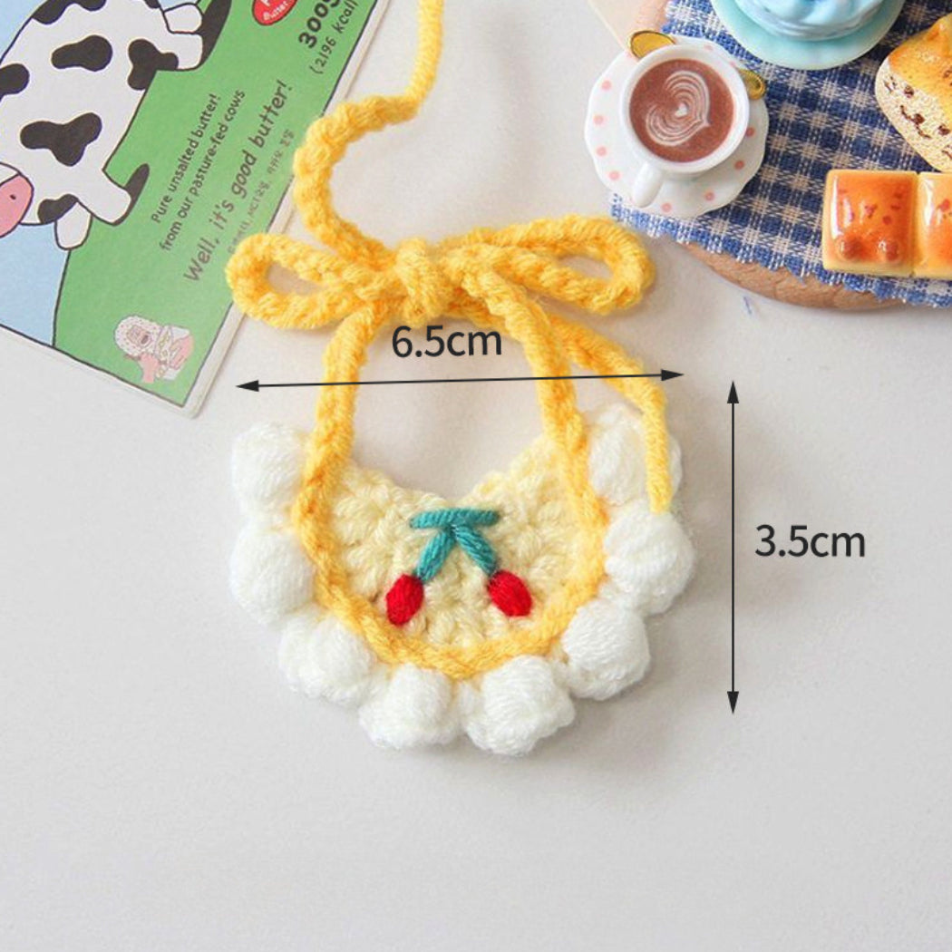 Mokka - Tie-Strap Crochet Pet Bib