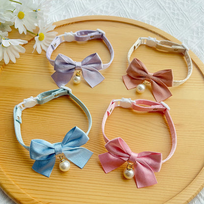 Mokka - Glossy Bow Tie Style Pet Collar