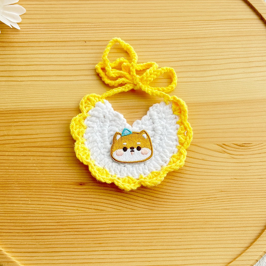 Mokka - Cartoon Animal Crochet Cat Bib