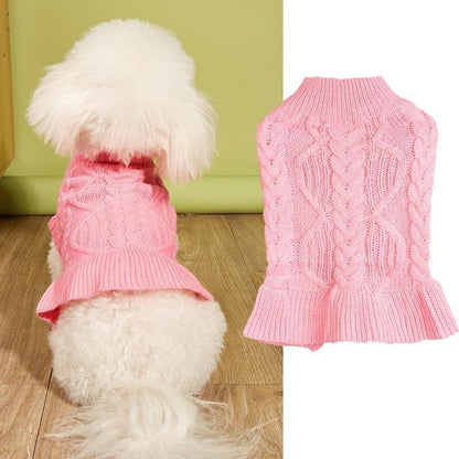 Ozzie - Ruffle Hem Pet Sweater Dress