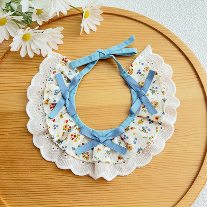 Mokka - Floral Ruffle Lace Cat Bib