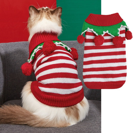 Chrismoo -  Christmas Striped Pet Sweater