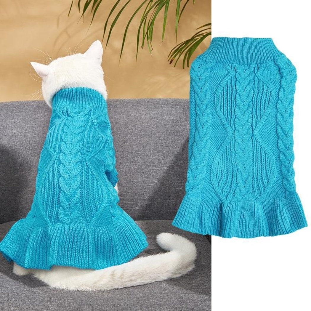 Ozzie - Ruffle Hem Pet Sweater Dress