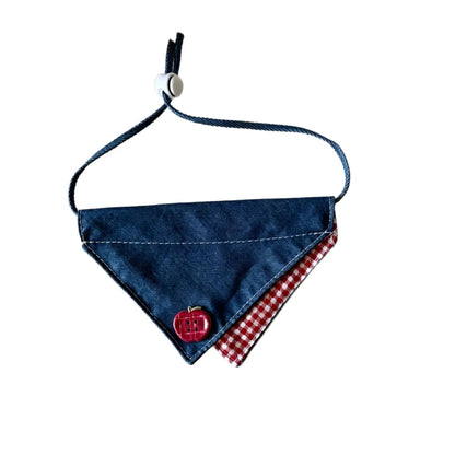 Mokka - Check Button Detail Bib Pet Neckwear