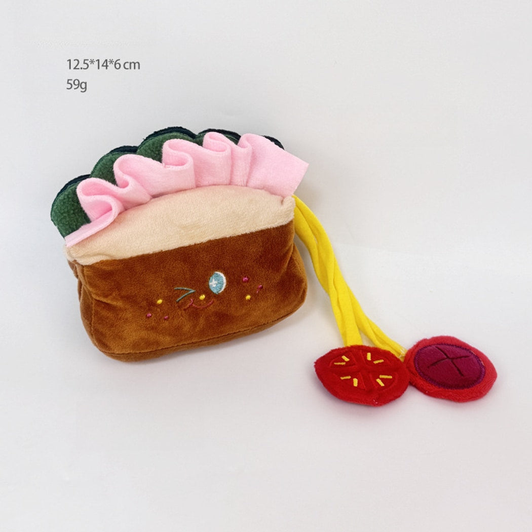 Petkin - Sandwich Shaped Plush Squeaky Dog Toy