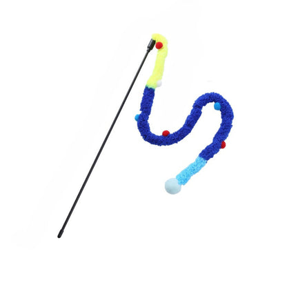 Moo - Fuzzy Strip Pom-Pom Wand Cat Toy