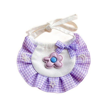 Mokka - Floral Accent Plaid Cat Bib