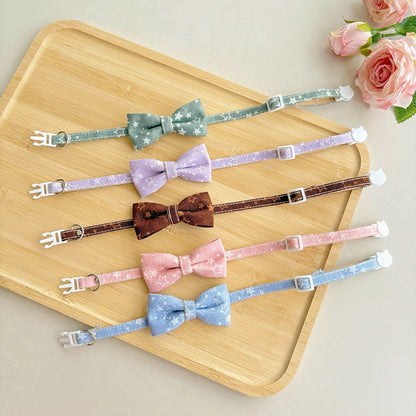Mokka - Adjustable Bow Tie Star Pattern Pet Collar