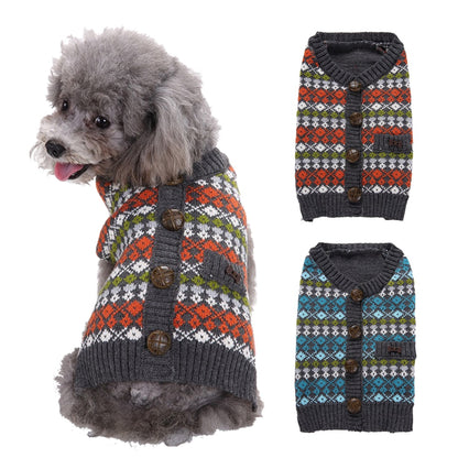 Ozzie - Plaid Knit Look Dog Sweater
