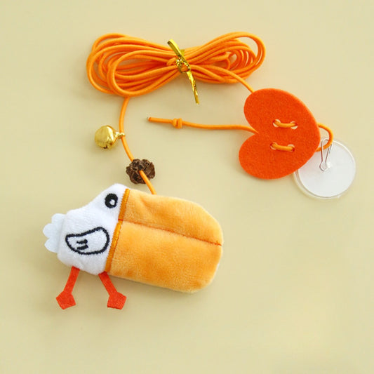 Moo - Hanging Chicken Plush Cat Toy with Bell