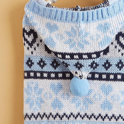 Ozzie - Heart Snowflake Knit Look Pet Sweater