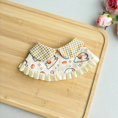 Mokka - Cartoon Style Lace Trim Pet Bib