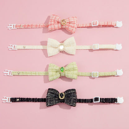 Mokka - Princess Style Plaid Bowknot Cat Collar