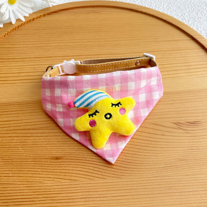 Mokka - Checked Cat Bandana Collar