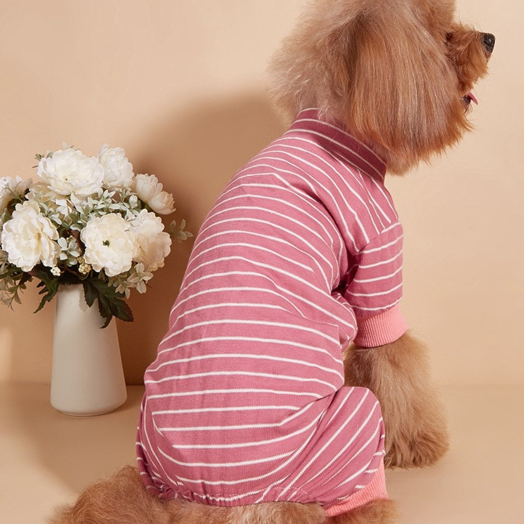 Ozzie - Striped Full-Body Pet Pajama