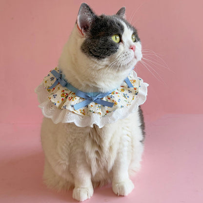 Mokka - Floral Ruffle Lace Cat Bib
