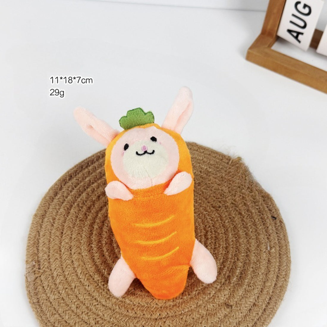 Petkin plush dog toy photographed from above showing its compact size and shape