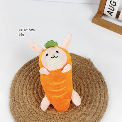 Petkin plush dog toy photographed from above showing its compact size and shape